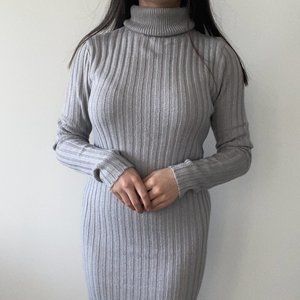 [NEW] Grey Turtleneck Sweater Dress